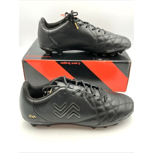 IDA Classica FG Soccer Cleats Black Leather Lace-Up Woman Size 9 - Picture 1 of 9